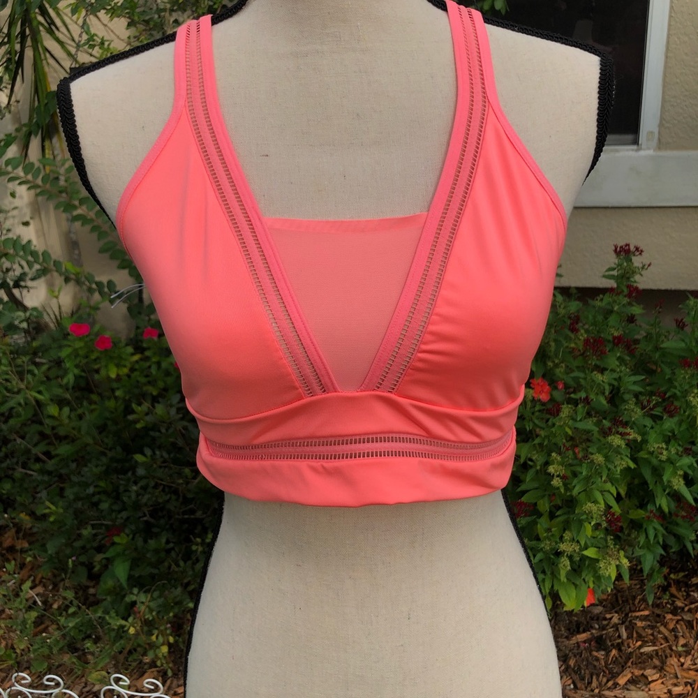 Victoria’s Secret Pink sports bra, size large, peach color. Worn once